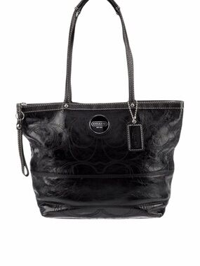 COACH VINTAGE 1941 Black Patent Leather Tote Bag